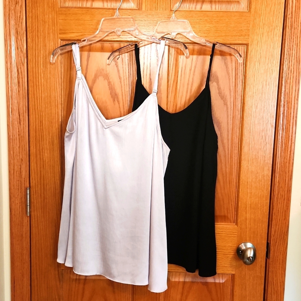 Torrid Sophie swing camisoles lot of 2 black silver